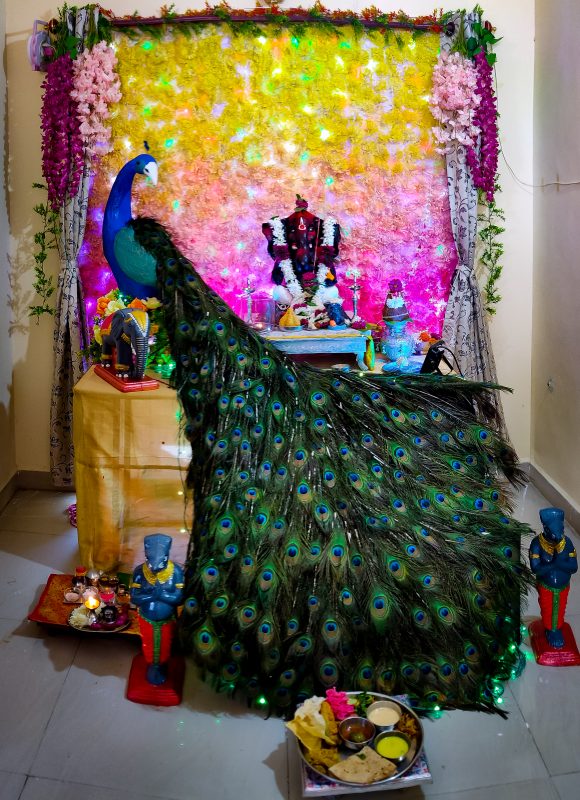 Peacock theme Ganapati Bappa Morya